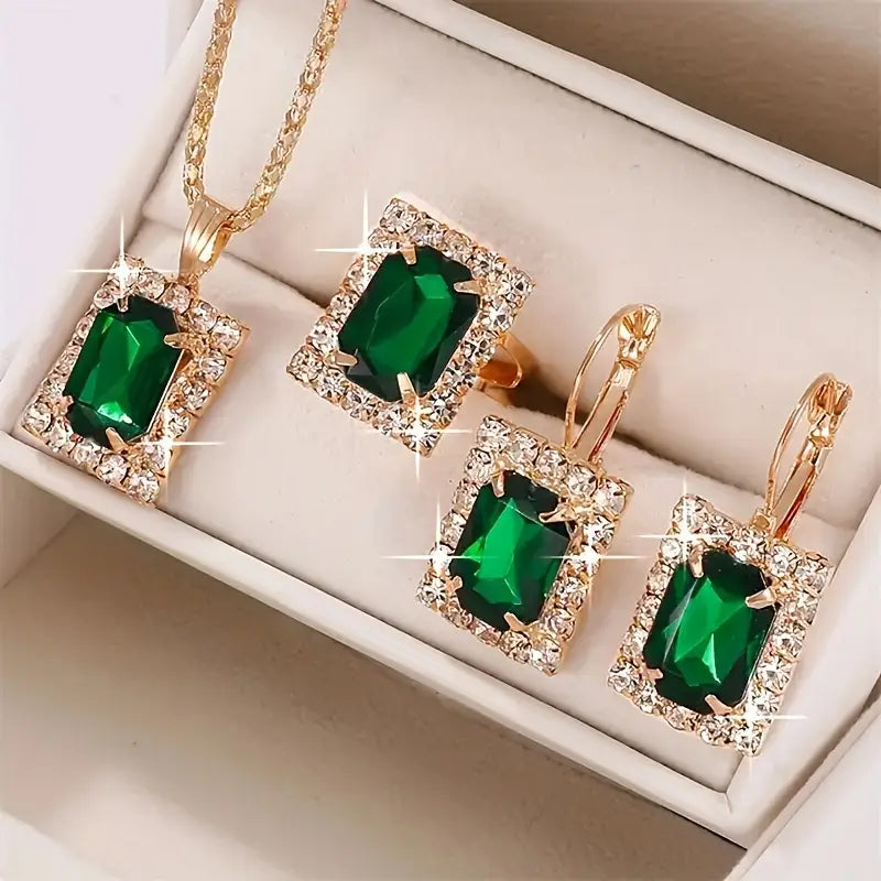 Sylvara Greenveil Jewelry Set | White Gold Maya Henry Jewelry