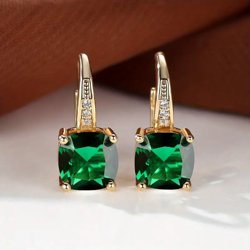 Mystic Sapphire Stone Hoop Earrings | Gold Maya Henry Jewelry