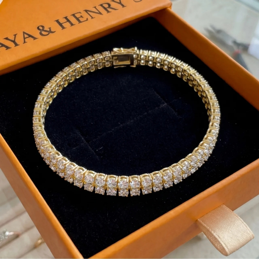 Double Row Tennis Bracelet | Gold Maya Henry Jewelry