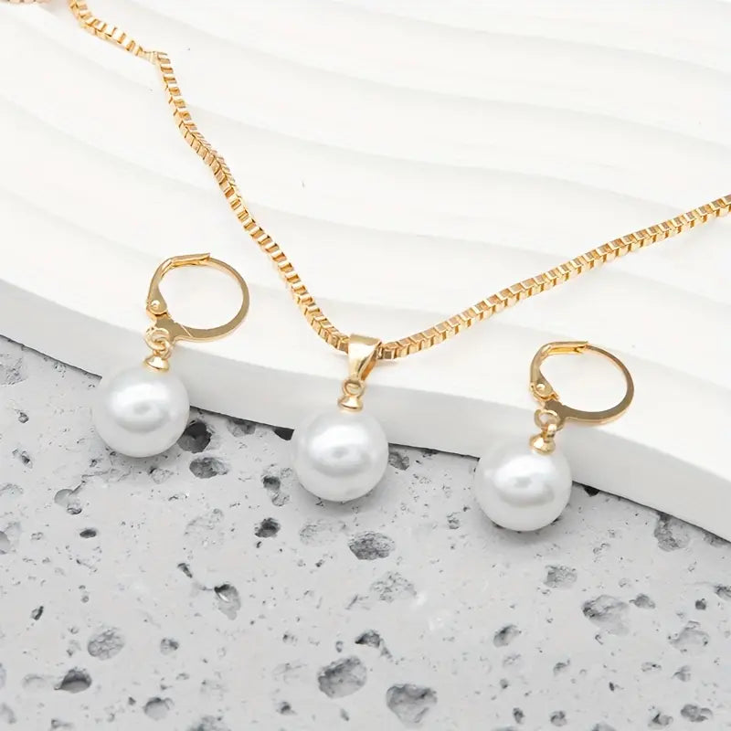 Golden Grace Pearl Jewelry Set | Gold Maya Henry Jewelry