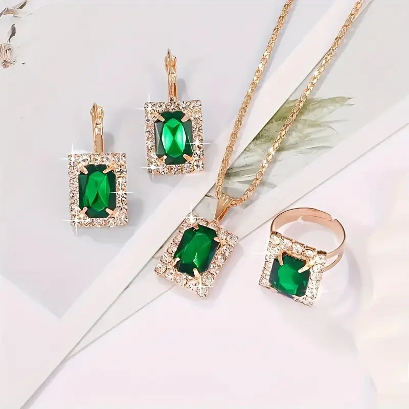 Sylvara Greenveil Jewelry Set | White Gold Maya Henry Jewelry