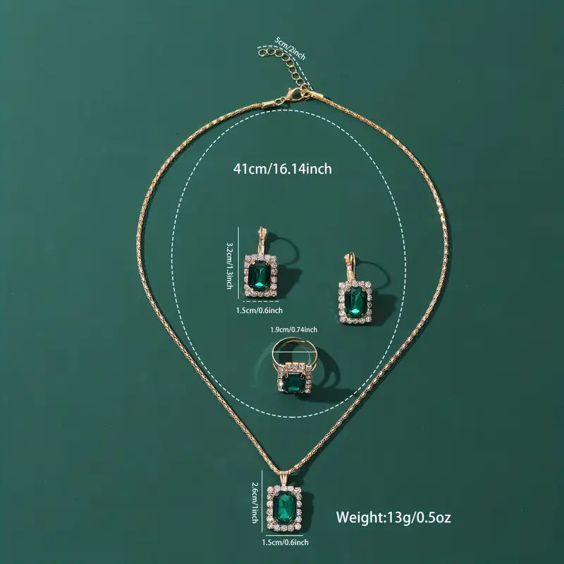 Sylvara Greenveil Jewelry Set | White Gold Maya Henry Jewelry