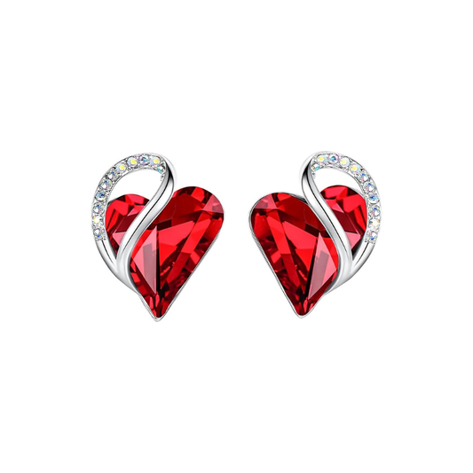 Infinity Heart Ruby Stud Earrings | White Gold Maya Henry Jewelry