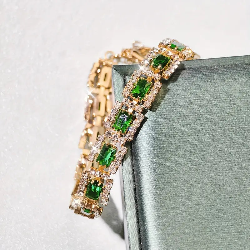 Emerald Green Statement Gold Bracelet Maya Henry Jewelry