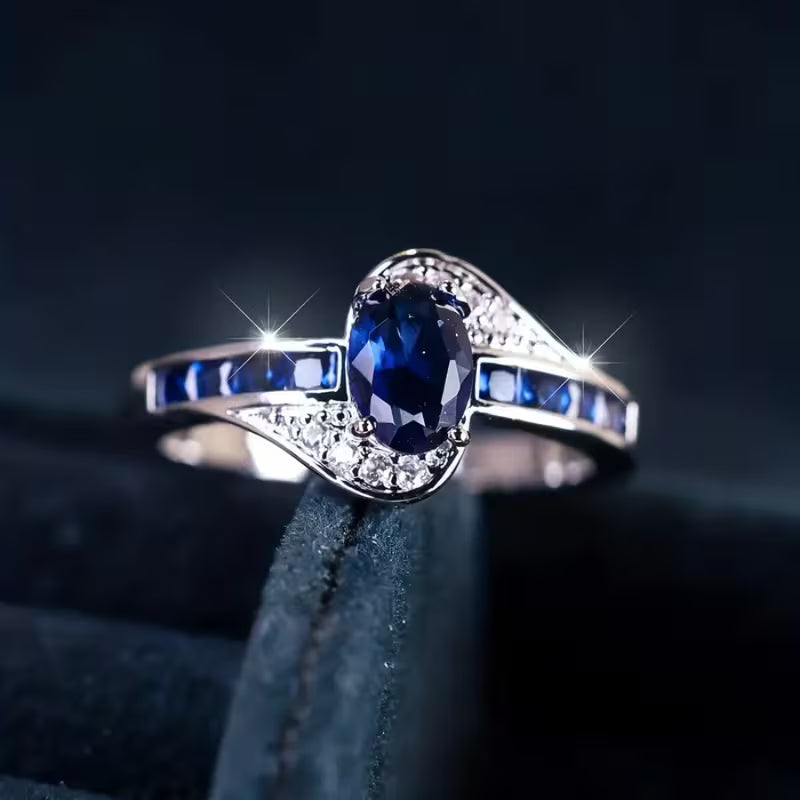 Sapphire Flow Ring | White Gold Maya Henry Jewelry