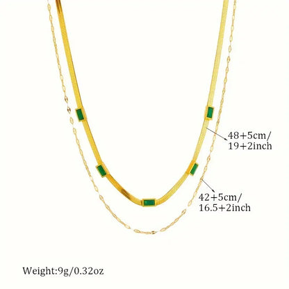 Sorella Gem Double-Layer Retro Gold Necklace Maya Henry Jewelry