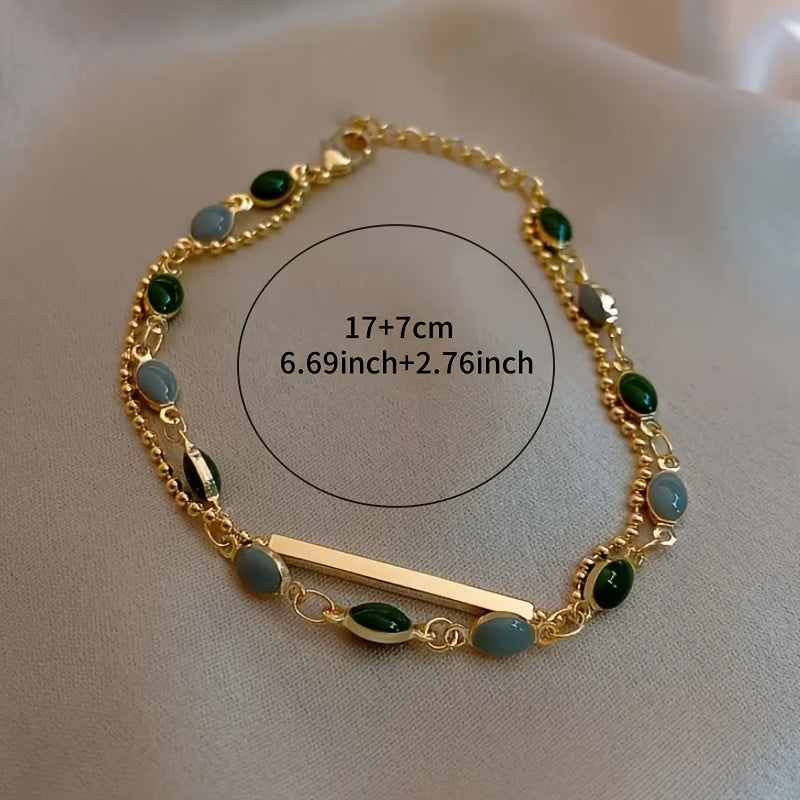 Olivia Moss Duo Bracelet | Gold Maya Henry Jewelry