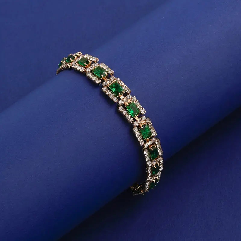 Emerald Green Statement Gold Bracelet Maya Henry Jewelry