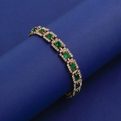 Emerald Green Statement Gold Bracelet Maya Henry Jewelry