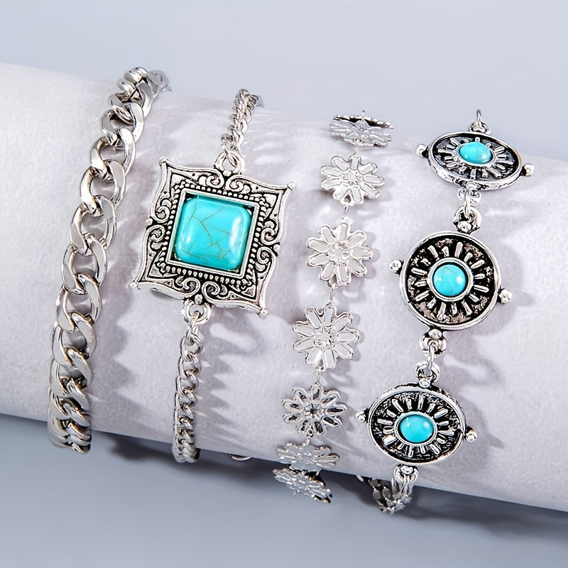 Sky Stone Layered Bracelet Set | White Gold Maya Henry Jewelry