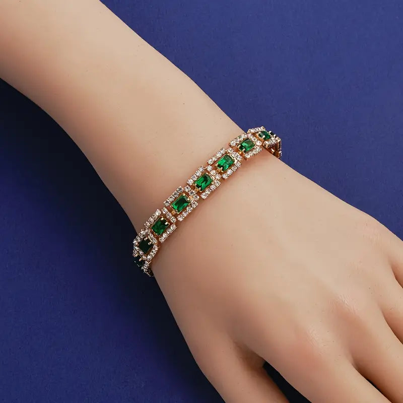 Emerald Green Statement Gold Bracelet Maya Henry Jewelry
