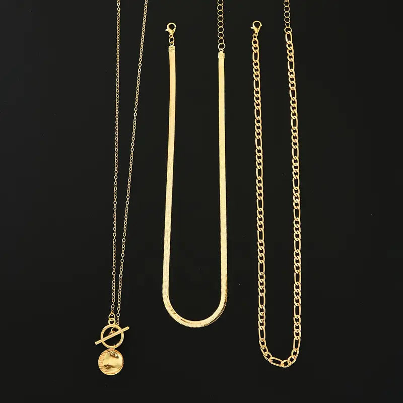 Savira Textured Coin Layered Necklace | Gold Maya Henry Jewelry