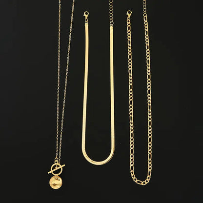 Savira Textured Coin Layered Necklace | Gold Maya Henry Jewelry