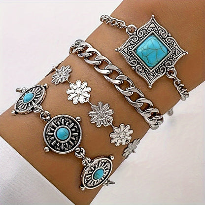 Sky Stone Layered Bracelet Set | White Gold Maya Henry Jewelry