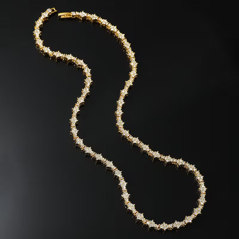 Classic Cluster Tennis Necklace | Gold Maya Henry Jewelry