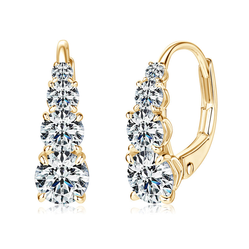 Carol four stone earrings | Gold Maya Henry Jewelry