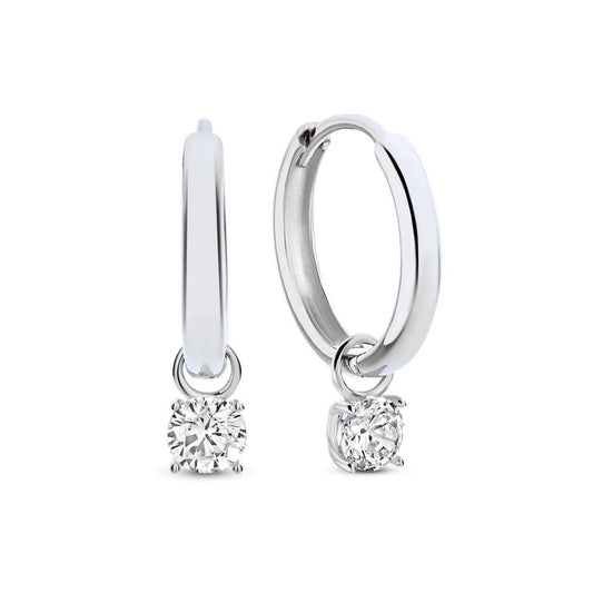 Larmes de Lune Stone Hoop Earrings | White Gold Maya Henry Jewelry