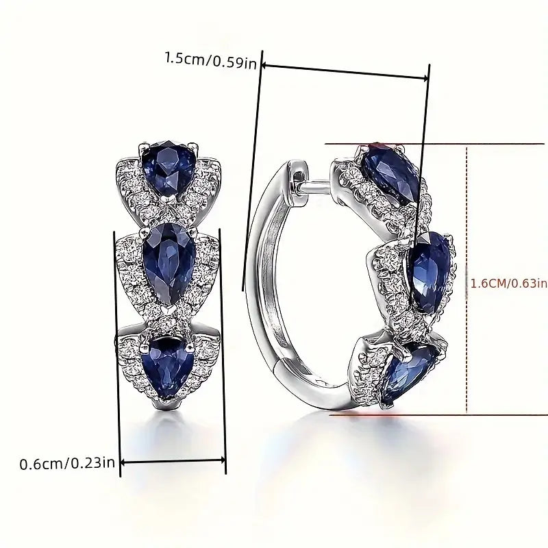 Royal Sapphire Crest Earrings | White Gold Maya Henry Jewelry