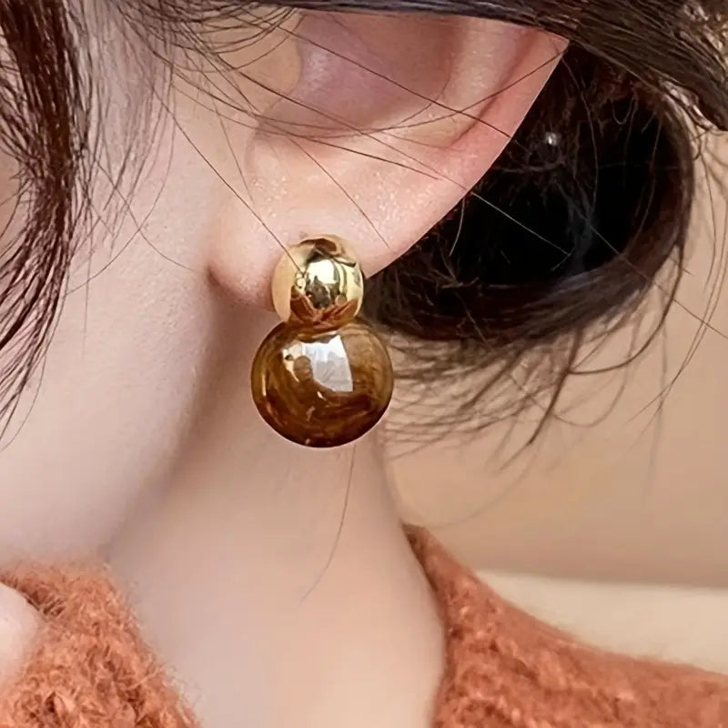 Aurélie Amber Drop Earrings | Gold Maya Henry Jewelry