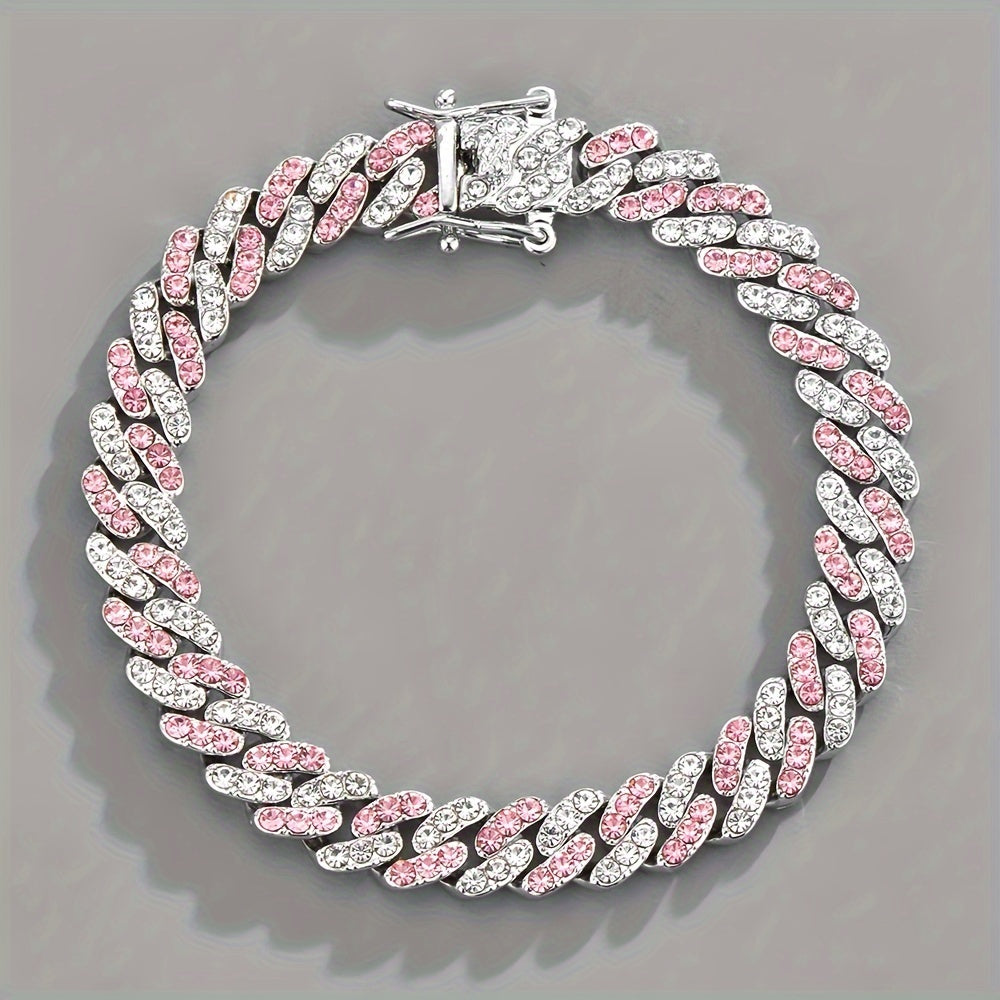 Arctic Blush Cuban Bracelet | White Gold Maya Henry Jewelry