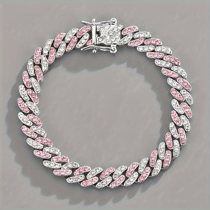 Arctic Blush Cuban Bracelet | White Gold Maya Henry Jewelry