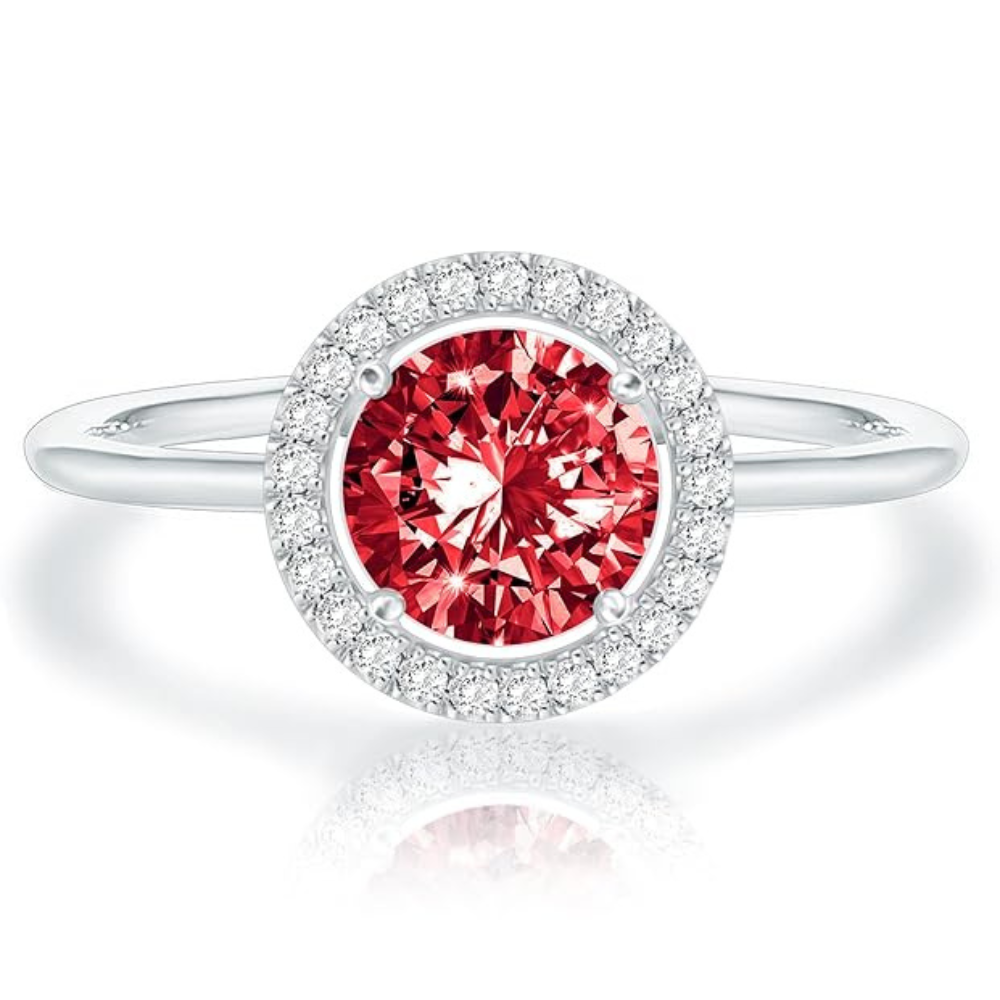 Crimson Glow Promise Ruby Ring | White Gold Maya Henry Jewelry