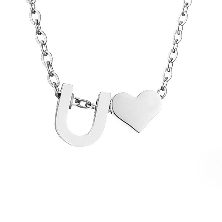 Forever Love & Letter Silver Necklace Maya Henry Jewelry