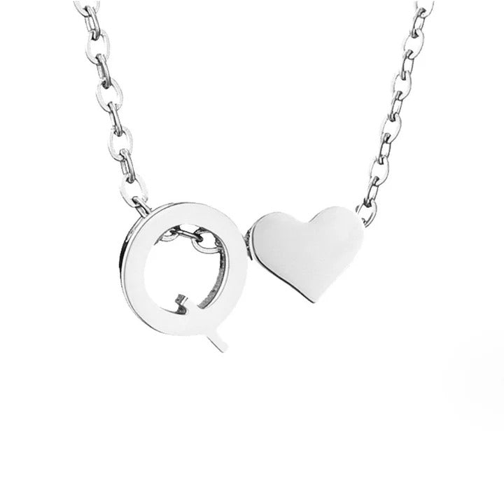 Forever Love & Letter Silver Necklace Maya Henry Jewelry