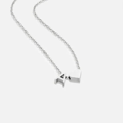 Forever Love & Letter Silver Necklace Maya Henry Jewelry