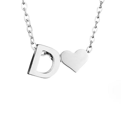 Forever Love & Letter Silver Necklace Maya Henry Jewelry