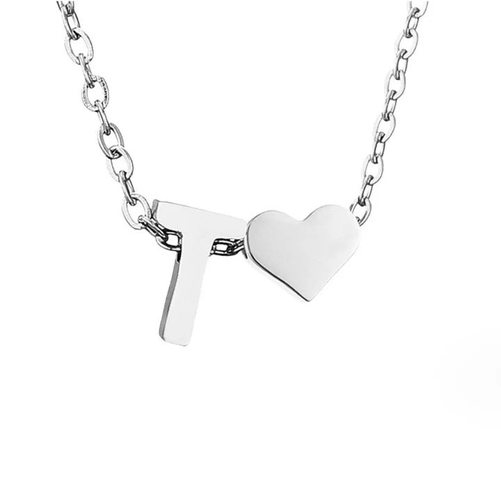 Forever Love & Letter Silver Necklace Maya Henry Jewelry