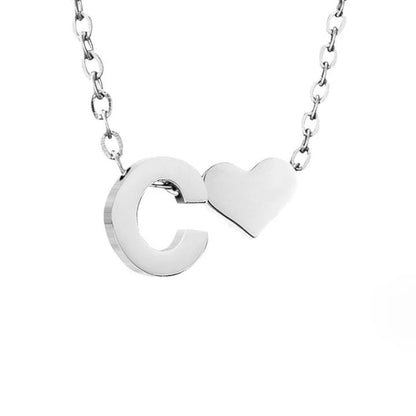 Forever Love & Letter Silver Necklace Maya Henry Jewelry
