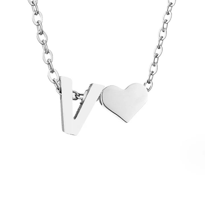 Forever Love & Letter Silver Necklace Maya Henry Jewelry