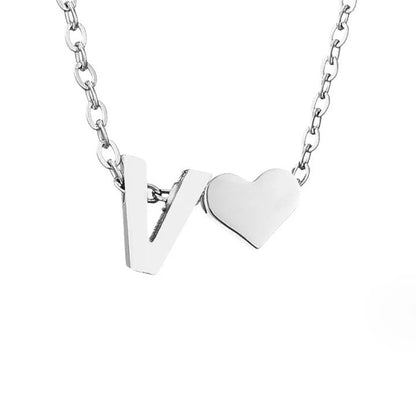 Forever Love & Letter Silver Necklace Maya Henry Jewelry