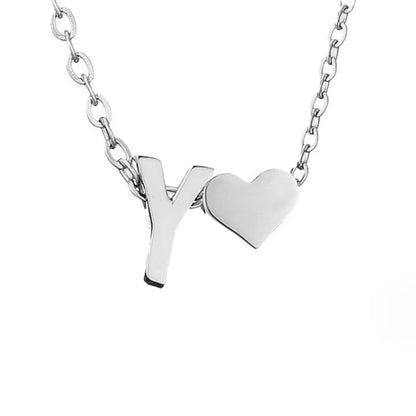 Forever Love & Letter Silver Necklace Maya Henry Jewelry
