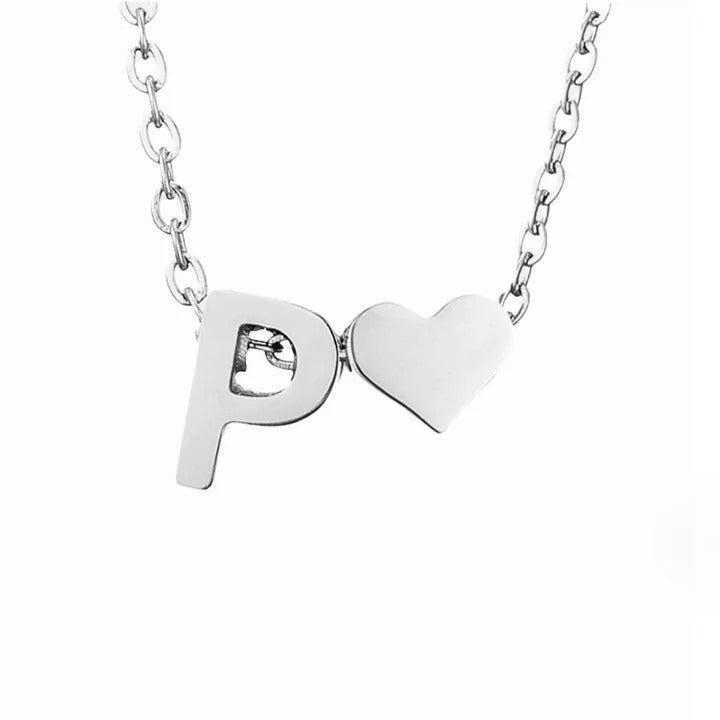 Forever Love & Letter Silver Necklace Maya Henry Jewelry