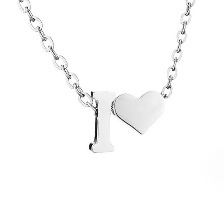 Forever Love & Letter Silver Necklace Maya Henry Jewelry