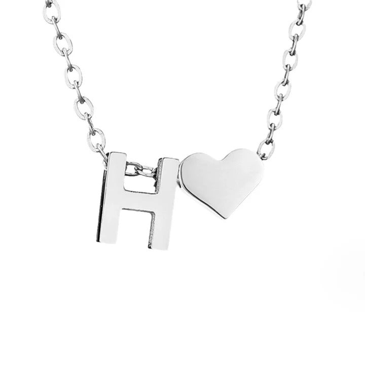 Forever Love & Letter Silver Necklace Maya Henry Jewelry