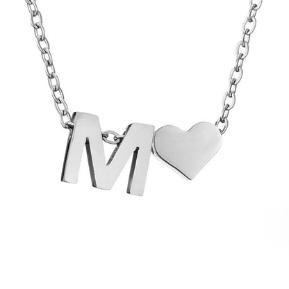 Forever Love & Letter Silver Necklace Maya Henry Jewelry