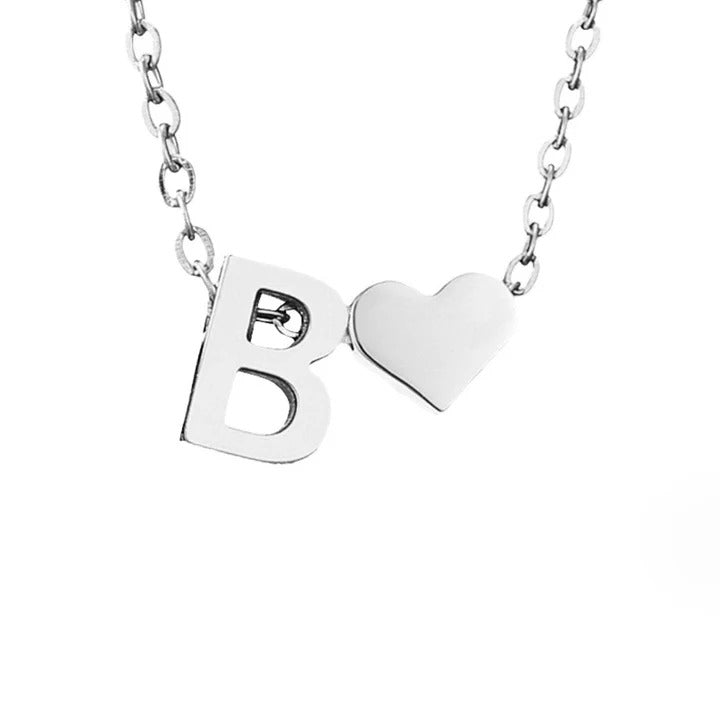 Forever Love & Letter Silver Necklace Maya Henry Jewelry