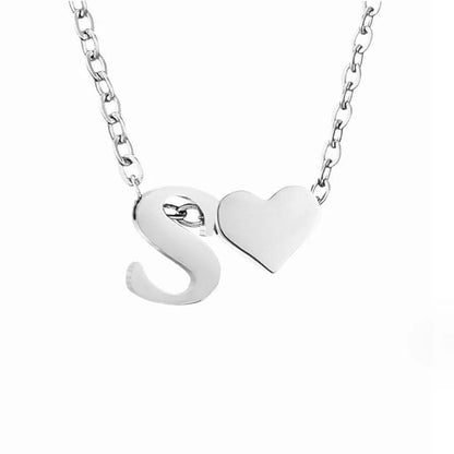 Forever Love & Letter Silver Necklace Maya Henry Jewelry