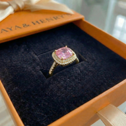Cushion Pink Sapphire Ring | Gold Maya Henry Jewelry