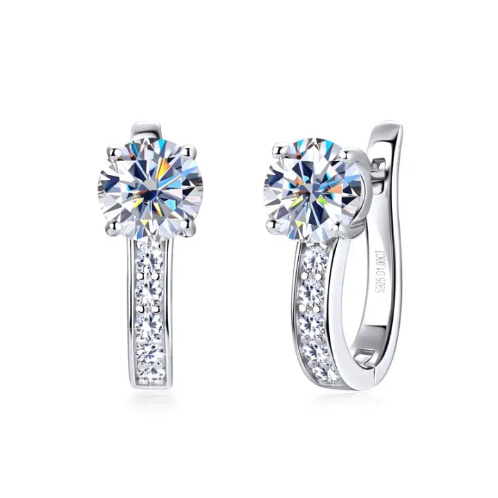Channel Huggie Earrings | White Gold Maya Henry Jewelry