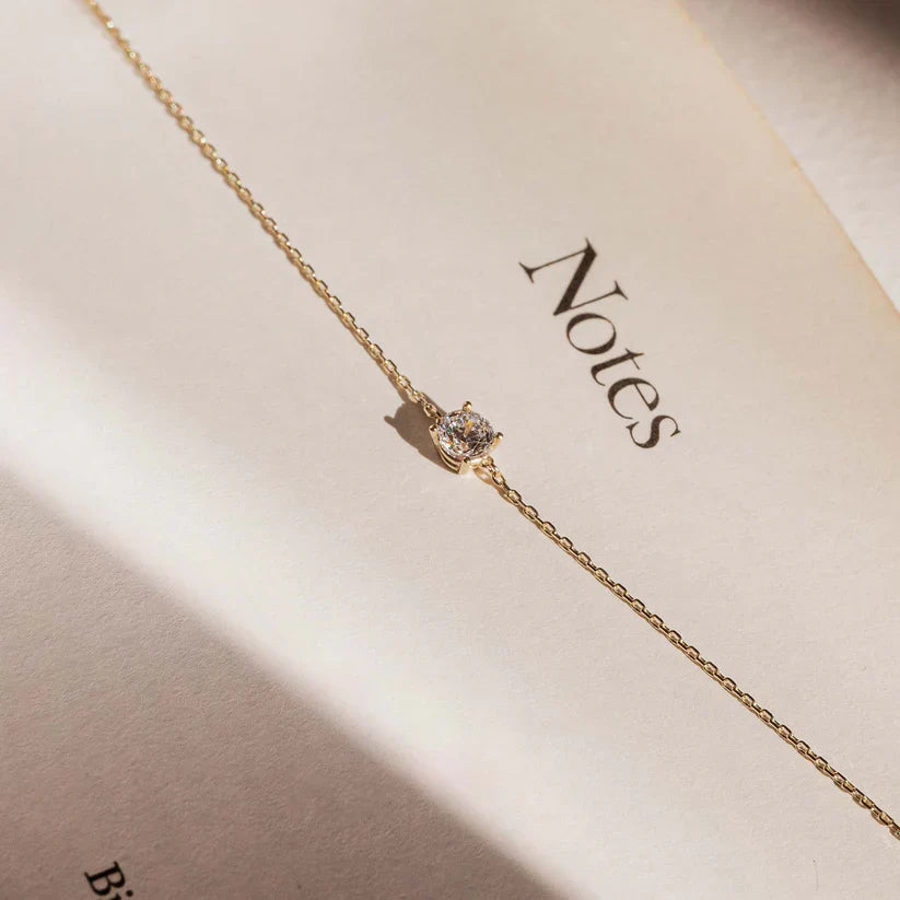 Cléa Moissanite Stone Bracelet | Gold Maya Henry Jewelry