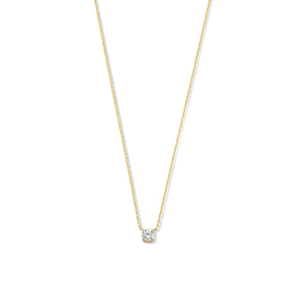 Cléa Moissanite Stone Necklace | Gold Maya Henry Jewelry