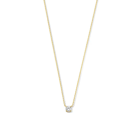 Cléa Moissanite Stone Necklace | Gold Maya Henry Jewelry