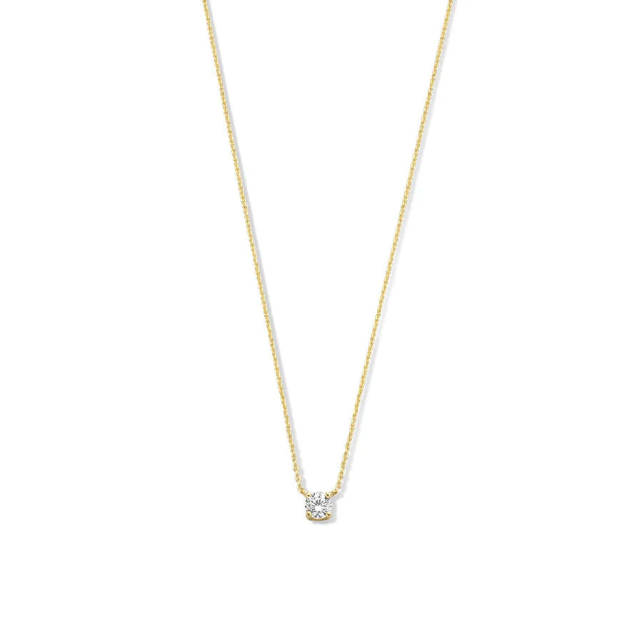 Cléa Moissanite Stone Necklace | Gold Maya Henry Jewelry