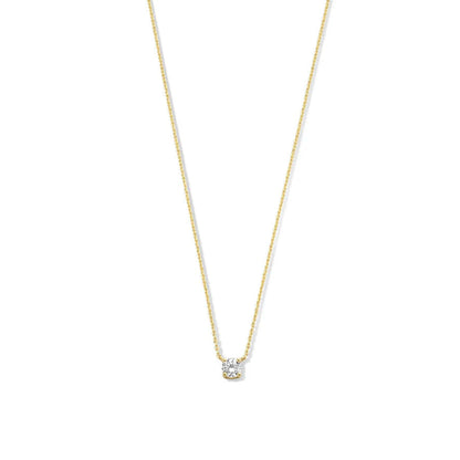 Cléa Moissanite Stone Necklace | Gold Maya Henry Jewelry