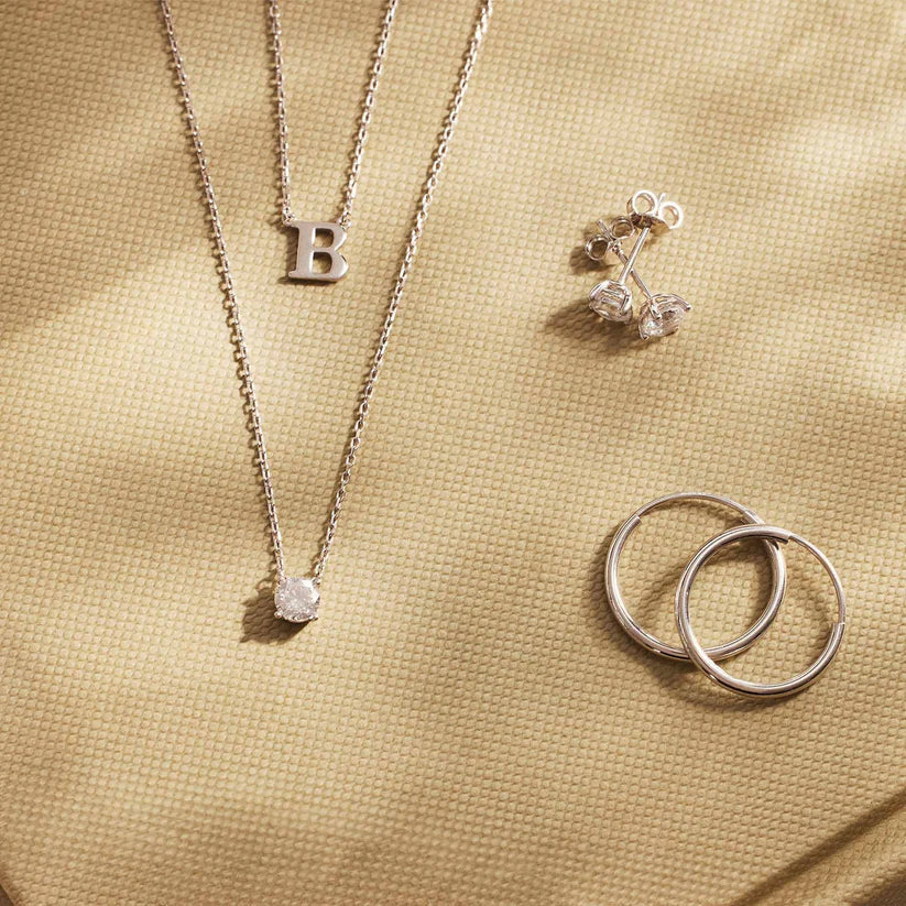 Cléa Stone Necklace | White Gold Maya Henry Jewelry
