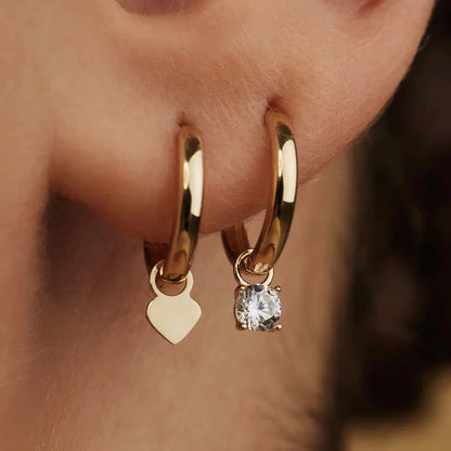 Larmes de Lune Stone Hoop Earrings | Gold Maya Henry Jewelry